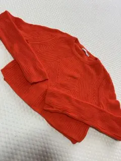ZARA ニット　オレンジ ショート丈ニット