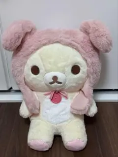 【美品】コリラックマぴょこぴょこぬいぐるみ(M)コリラックマとうさぎティータイム