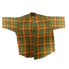 ビームス(BEAMS) チェックシャツ 半袖 オレンジ グリーン Mサイズのサムネイル