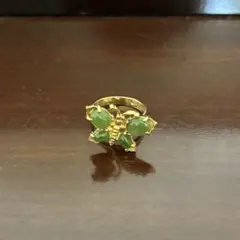 ヴィンテージ アンティーク 翡翠風　蝶　蝶々　指輪