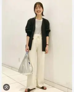 Uniqlo ウォッシャブルニットリブパンツ Mサイズ アイボリー