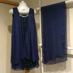 axes femme　アクシーズ　ワンピース　ネイビー　3way　レース　パール