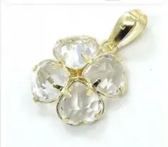 k18 ホワイトトパーズ クローバーモチーフペンダント トップ　ペンダントヘッド