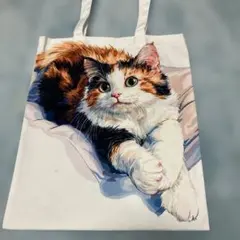 新品未使用❣️ミケ猫ちゃん❣️イラスト トートバッグ