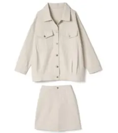 BIGツイルジャケットX台形ミニスカートセットアップ