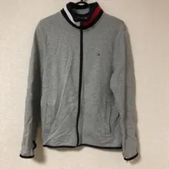 TOMMY HILFIGER ジップアップトレーナー M グレー　古着