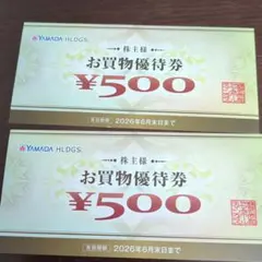 YAMADA HLDGS. お買物優待券 ¥500 2枚セット