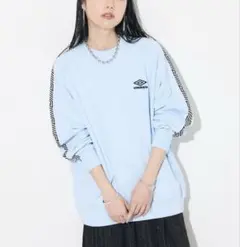 アンブロ　フリークスストア　ロゴ刺繍　ライン　スウェット　トレーナー　ブルー