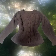 ブラウン ニットカーディガン