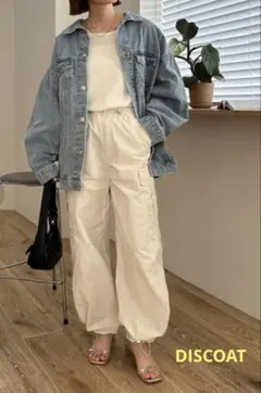 【Discoat ディスコート】ナイロンカーゴパンツ　エクリュ