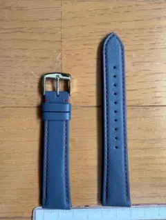KING SEIKO　レザーベルト ネイビー 赤色ステッチ　19㍉幅　窪塚洋介のサムネイル