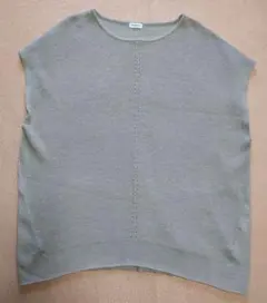 4L ゆったりニットベスト ベージュ系