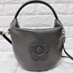 マリークワント　アップダウンハンドル2WAYショルダー グレー　ハンドバッグ