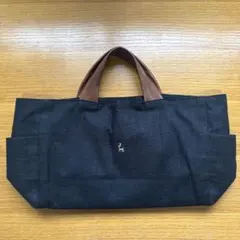 中川政七商店　鹿の家族　ミニトートバッグ キャンバス ブラック 手提げのサムネイル