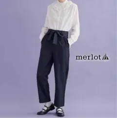 merlotplus新品タグ付き サイドラインチェック柄テーパードパンツ