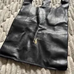 本革 レザー トートバッグ 黒 ブラック 刺繍 ハンドバッグ A4