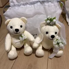 ウェディングドール 2体セット 白 くま 4℃ 美品 人形のサムネイル