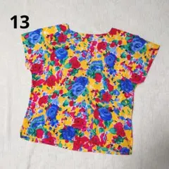ジバンシー 大きいサイズ 13 花柄 バックボタンブラウス レトロ 古着のサムネイル