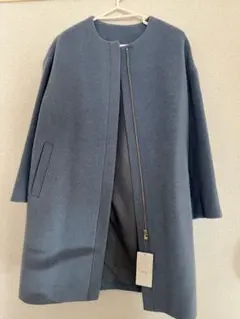 vis ブルー ロングコート