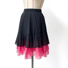 Sekine 社交ダンス ラテンスカート ブラック×ピンク