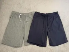 UNIQLO メンズ部屋着 ショートパンツ2枚セット グレー&ネイビー Sサイズ
