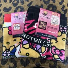 サンリオ 日焼けキティ 制服ギャル ゼブラ柄 ハンドタオル2枚セット しまむら