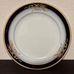 大倉陶園　ロイヤルブルー　瑠璃金彩金蝕稲穂　ディナープレート　26cm