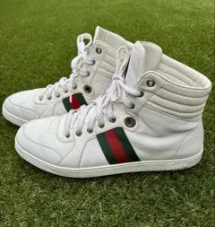 ★27センチ★Gucci★グッチ★白★ホワイトレザー★ハイカットスニーカー