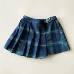 ZARA チェック柄 プリーツキュロット ネイビー 98cm 2-3y