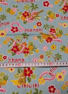 ●キャシー中島●ウクレレ●ハイビスカス●ハワイアン●綿麻●水色系●５０ｃｍ●