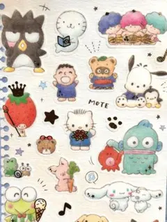 正規品 サンリオキャラクターズ フラッフィースケッチステッカーズ b
