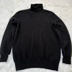 UNIQLO メンズ カシミヤ タートルネックセーター 黒 XL