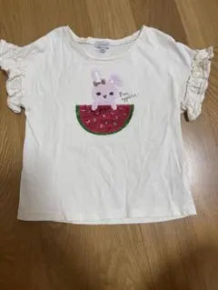 any FAM エニィファム　うさぎ スパンコール Tシャツ 120のサムネイル