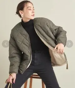 BEAUTY&YOUTH リバーシブルブルゾン ボア　キルティング