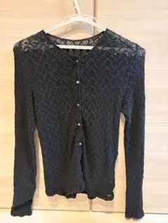 【NOLLEY′S】レース　カーディガン ブラックのサムネイル