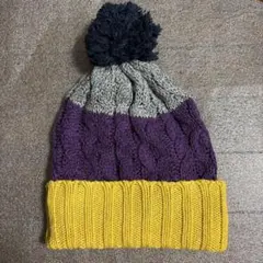 ⭐︎未使用⭐︎GAP KIDS ポンポンニット帽　パープル　L/XL 54-56㎝