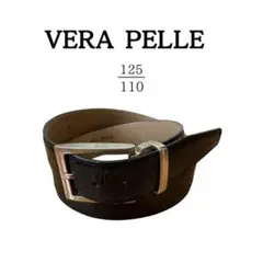 【VERA PELLE 】　リザード型押し　ベルト　黒　レザー
