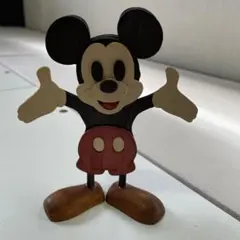 【美品】ビンテージ　ディズニー　木製　メモクリップスタンド　ミッキー