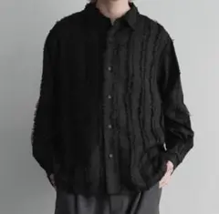 CASPER JOHN バリアスルーズシャツ ストライプフリンジ XSサイズのサムネイル