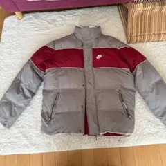 NIKE ナイキ 90s リバーシブル ダウンジャケット Ｌ赤　グレー