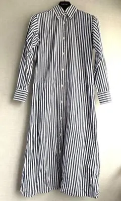 ユナイテッドバンブー　ストライプ長袖シャツワンピース