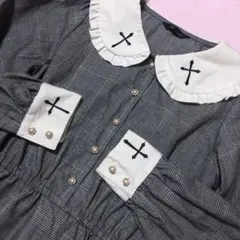 CHIP CLIP 十字架 刺繍 地雷系ワンピース クロス 量産型 Lサイズ