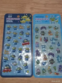 ディズニー　プクプクシール 2枚セット(バラ売り可能)