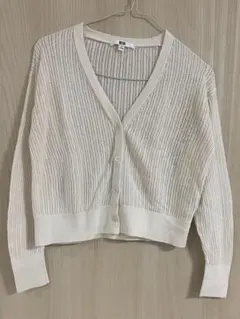 UNIQLO ユニクロ ハイツイスト コットン ショートカーディガン 長袖 M