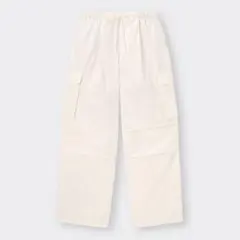 GU パラシュートカーゴパンツ S 30ナチュラル ホワイト
