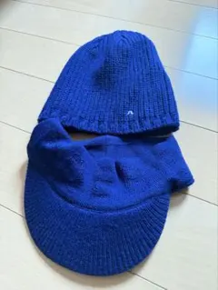 ジェイリンドバーグ ブルーニット帽とバイザー未使用