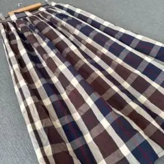 SEASON REASONbyLin.Red チェック柄フレアロングスカート