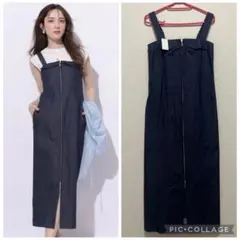 新品✨フロントジップベアワンピースのサムネイル
