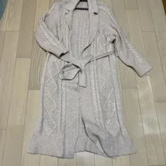 値下げロングケーブルニットカーディガン