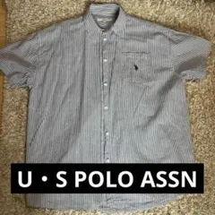 U.S. POLO ASSN. ストライプ 半袖シャツ F